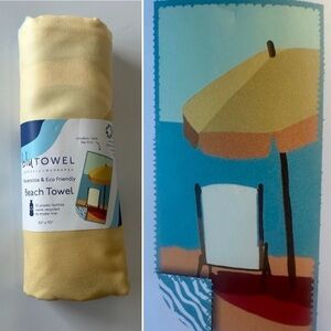 Set of 2 RockFlowerPaper Yellow & Blue Reversible Eco Beach Towels